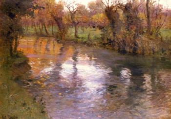 弗裡茨 陶洛 An Orchard On The Banks Of A River 弗裡茨 陶洛 An Orchard On The Banks Of A River